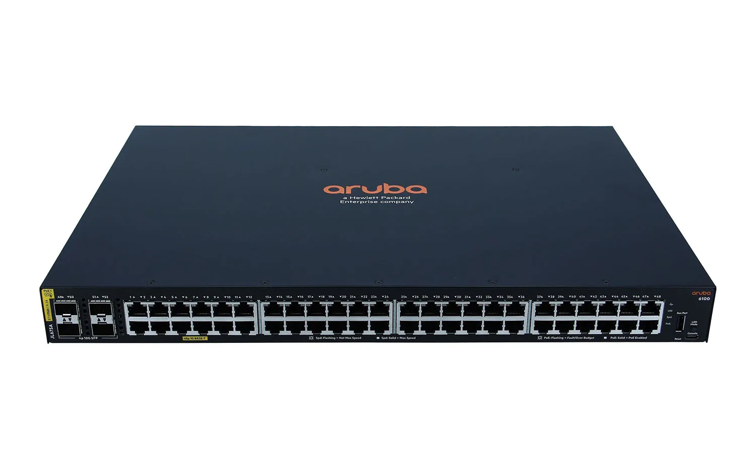 JL675A#ABB - HP Aruba Networks 6100 48G Class4 PoE 4SFP+ 370W Switch