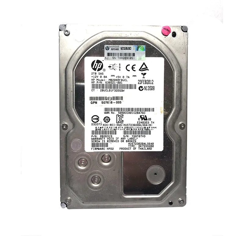 638521-001 - HP 2TB 7200RPM SAS 6Gb/s 3.5-in Hard Drive