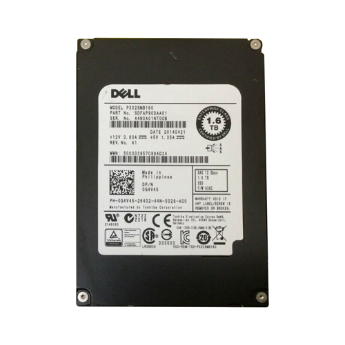 G4V45 - Dell 1.6TB 2.5 inch MLC 12Gb/s SAS Solid State Drive