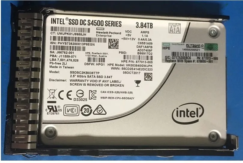 VK003840GWJPK - HPE 3.84TB 2.5 inch TLC 6Gb/s SATA SSD