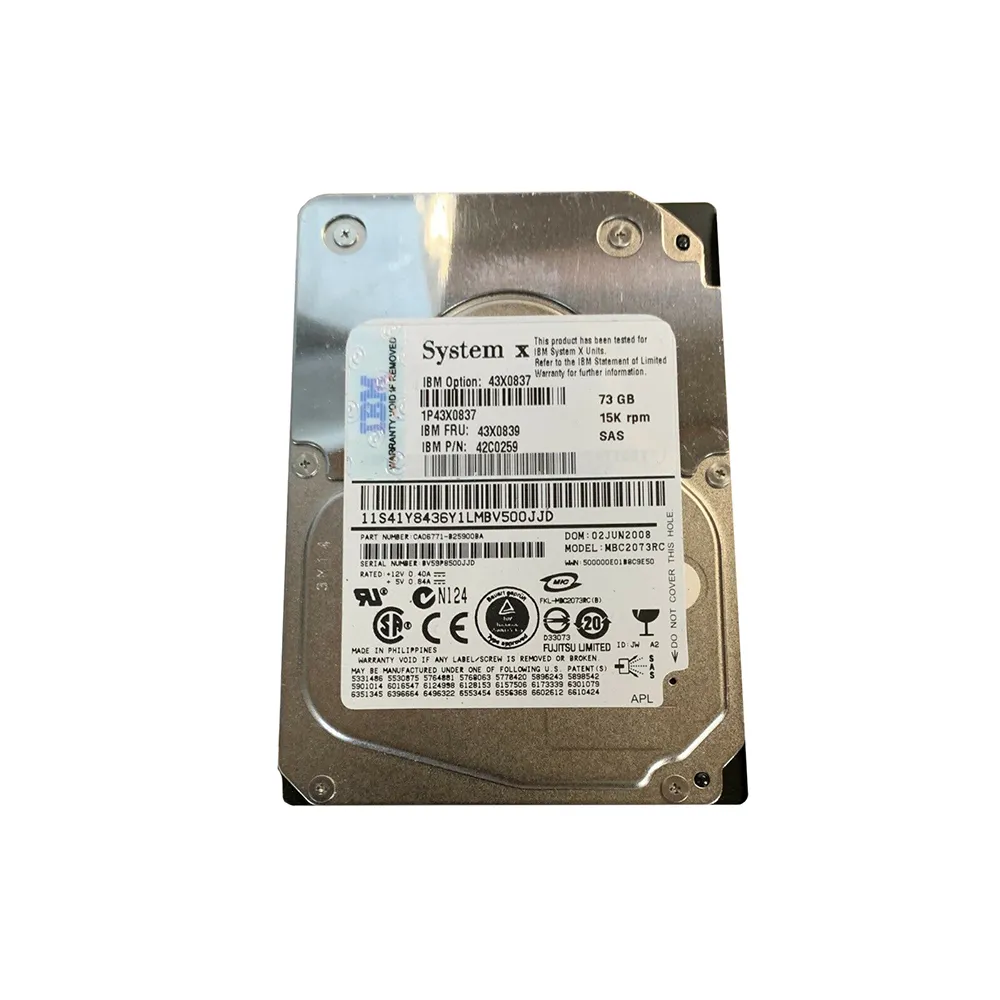42C0259 - IBM 73GB 15000RPM SAS 3Gb/s 16MB Cache 2.5-Inch Hard Drive