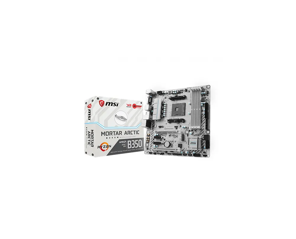 7A37-001R - MSI B350M MORTAR ARCTIC Desktop Motherboard AMD B350 Chipset Socket AM4