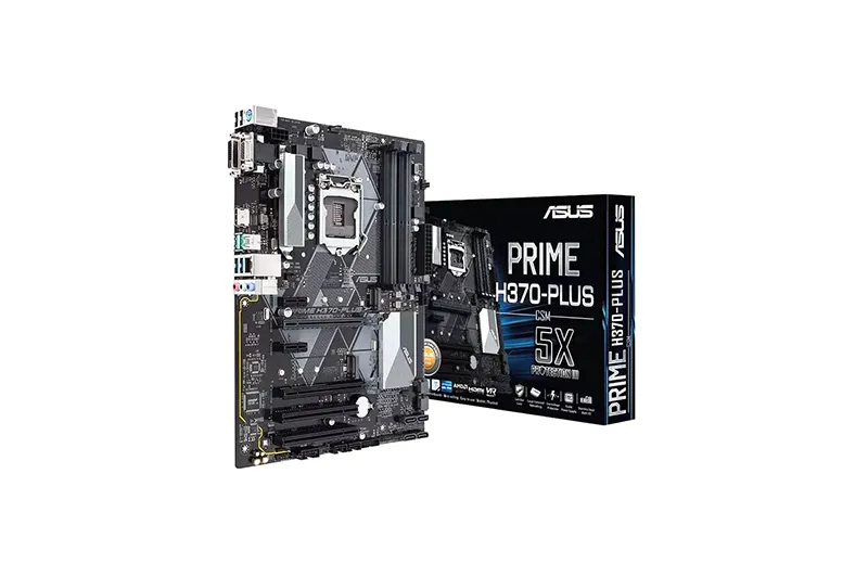 90MB0WA0-M0EAYC - Asus PRIME H370-PLUS/CSM Socket LGA1151 Intel H370 Chipset ATX System Board (Motherboard) Supports Core i7/i5/i3/Pentium/Celeron DDR4 4x DIMM