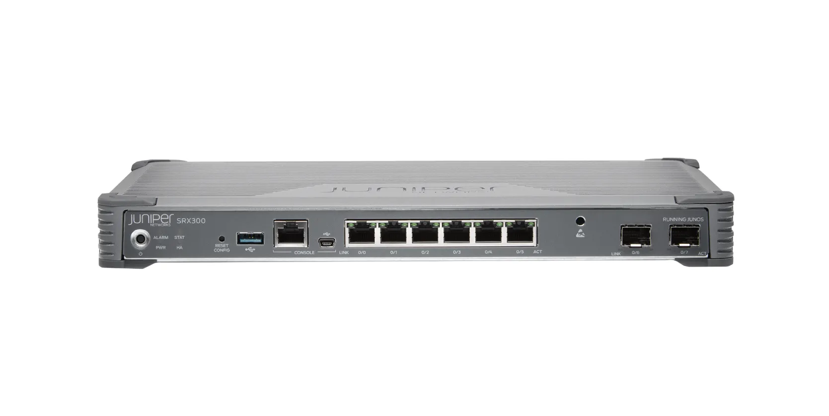 SRX300-SYS-JB - Juniper SRX Series SRX300 6 x Ports 1000Base-T RJ-45 + 2 x Ports 1000Base-X SFP (mini-GBIC) Rack-mountable Services Gateway Router