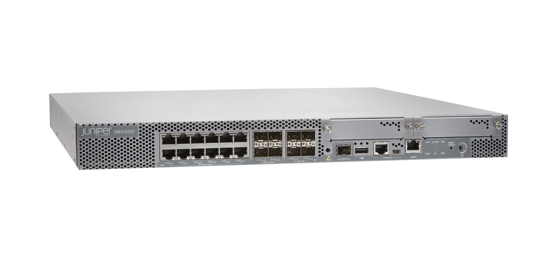 SRX1500-AC - Juniper SRX Series SRX1500 12 x Ports 1GbE RJ-45 + 4 x Ports 1GbE SFP + 4 x Ports 10GbE SFP+ 1U Rack-mountable Network Security Firewall Appliance