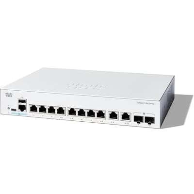 Cisco Catalyst 1300-8T-E-2G is a compact, managed Layer 3 Gigabit Ethernet switch ideal for small and medium-sized businesses.