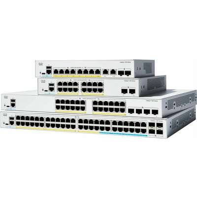Cisco Catalyst 1300-24P-4G is a managed Layer 3 PoE+ Gigabit Ethernet switch designed for small and medium-sized businesses.