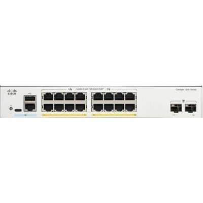 Cisco Catalyst 1300-16P-2G is a managed Layer 3 PoE+ Gigabit Ethernet switch designed for small and medium-sized businesses.