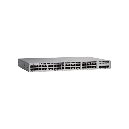 The Cisco Catalyst C9300L-48T-4G-E is a 48-port data-only switch with 4 x 1G fixed uplinks, tailored for secure and scalable enterprise networking