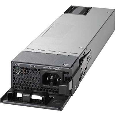 The Cisco PWR-C1-1100WAC-P is a 1100-watt hot-plug AC power supply designed for Cisco Catalyst 9300 Series switches, offering high efficiency and redundancy