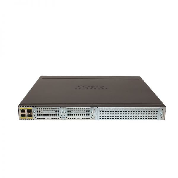 The Cisco ISR4331/K9 is a 1 RU router equipped with 2 onboard Gigabit Ethernet ports, 2 Network Interface Module (NIM) slots, and 4 GB of flash memory, tailored for branch office deployments.