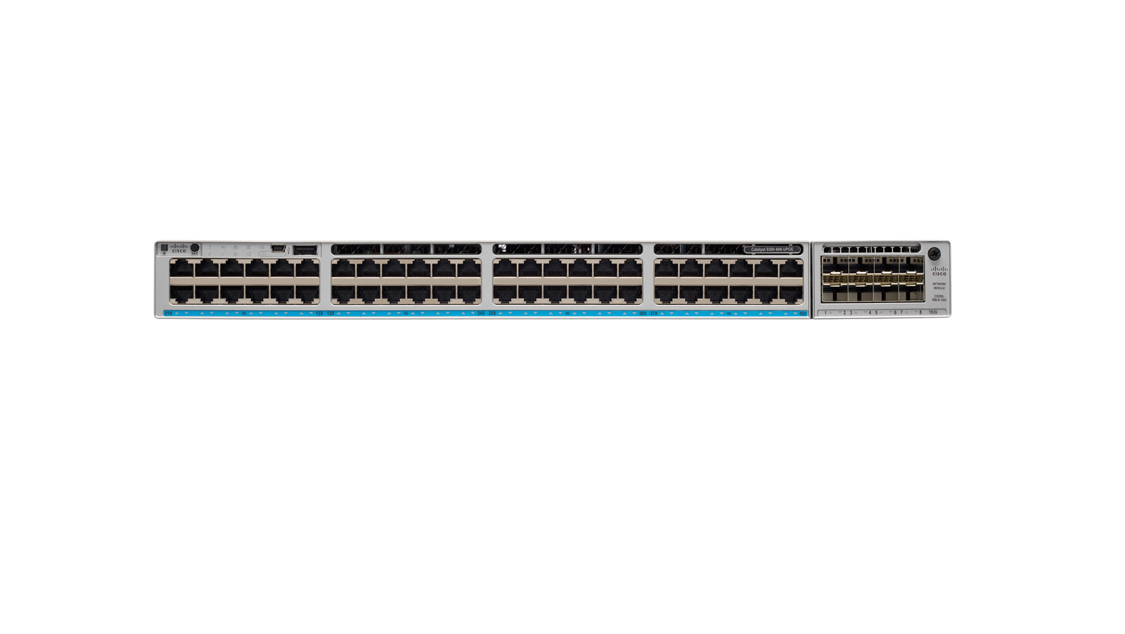 The Cisco Catalyst C9300-24T-E is a 24-port Ethernet switch designed for enterprise networks, offering flexible stacking capabilities and advanced security features with Cisco’s Network Essentials software