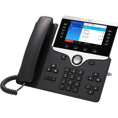 The Cisco CP-8841-K9 is a 5-line, enterprise-class IP phone designed for secure and high-quality VoIP communication, featuring a color display, HD voice, and dual Gigabit Ethernet ports.