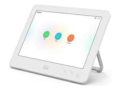 The Cisco CS-TOUCH10= is a 10-inch touch screen display designed for use with Cisco TelePresence systems, offering an intuitive interface for controlling video calls, camera functions, and content sharing