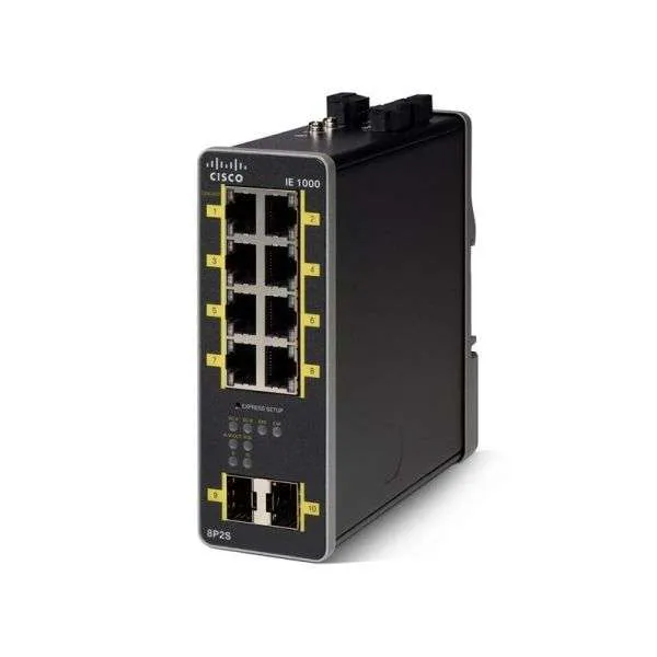 The Cisco IE-1000-8P2S-LM is a managed industrial Ethernet switch with 8 ports and 2 SFP ports, designed for rugged environments, providing reliable network connectivity and advanced management capabilities for industrial applications.